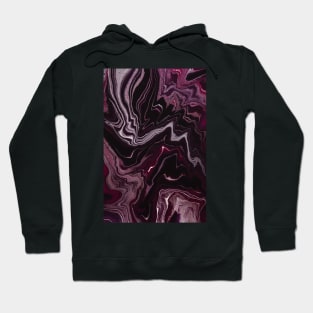 Lush swirl abstract pattern, in silver and purple paint texture Hoodie